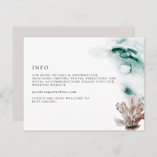 ARIEL熱帯海海洋ビーチ詳細カード 招待状 (正面/裏面)