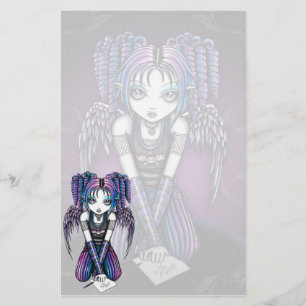 "Ariel"のかわいいEmo天使の芸術の文房具 便箋