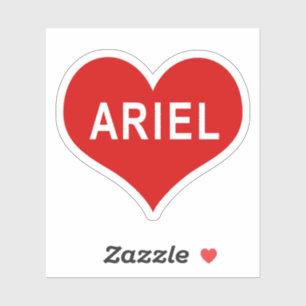 ARIEL 名前 赤いハート ビニールステッカー シール