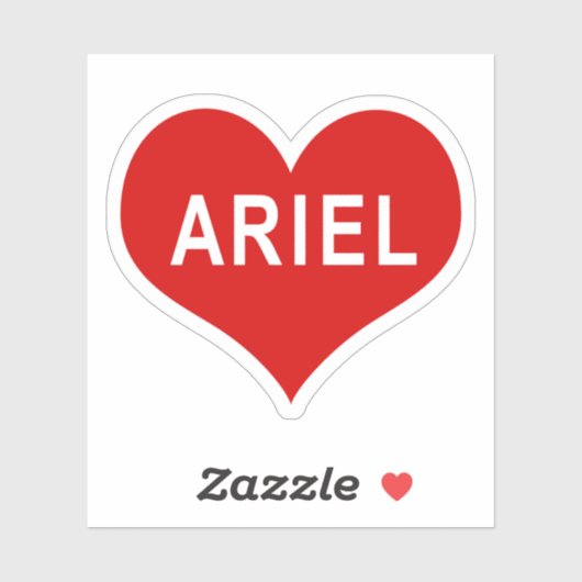 ARIEL 名前 赤いハート ビニールステッカー シール (シート)