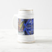 Ariel Daskeの花のつる植物ビールステイン ビールジョッキ (正面左)