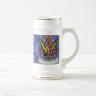 Ariel Daskeの花のつる植物ビールステイン ビールジョッキ