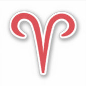 ARIESレッドアストロロジー〔占星術の〕十二宮図3月4月誕生日 シール (正面)