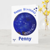 Aries占星術カード、誕生日カード カード (黄色い花)