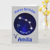 Aries占星術カード、誕生日カード カード (黄色い花)