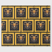 Aries名前の追加誕生日〔占星術の〕十二宮図ギフト ラッピングペーパー (フラット)