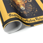 Aries名前の追加誕生日〔占星術の〕十二宮図ギフト ラッピングペーパー (ロールコーナー)