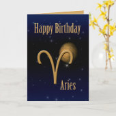 Aries火星ハッピーバースデーグリーティングカード カード (黄色い花)