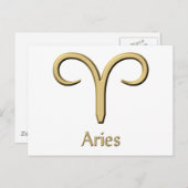 Aries金ゴールド記号はがき ポストカード (正面/裏面)
