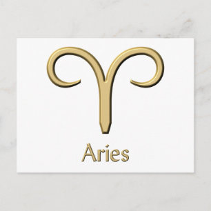 Aries金ゴールド記号はがき ポストカード