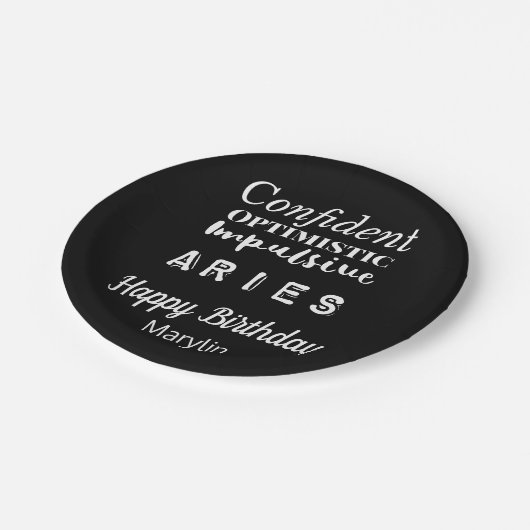 Aries〔占星術の〕十二宮図おもしろい特性誕生日 ペーパープレート (アングル)