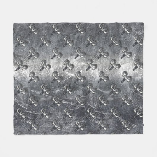 Aries〔占星術の〕十二宮図グランジ動揺してスタイル フリースブランケット (正面(横))