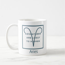 Aries〔占星術の〕十二宮図サインおもしろい引用文（青と白） コーヒーマグカップ