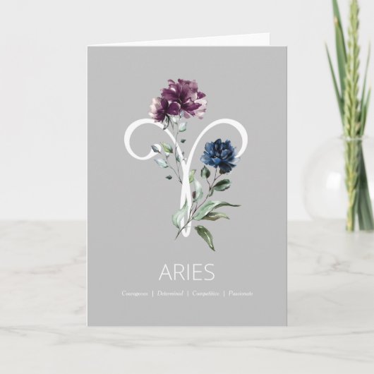 Aries〔占星術の〕十二宮図シンボル誕生日カード カード (正面)