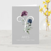 Aries〔占星術の〕十二宮図シンボル誕生日カード カード (黄色い花)