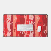 Aries〔占星術の〕十二宮図ストライプ デスクマット (キーボード&マウス)