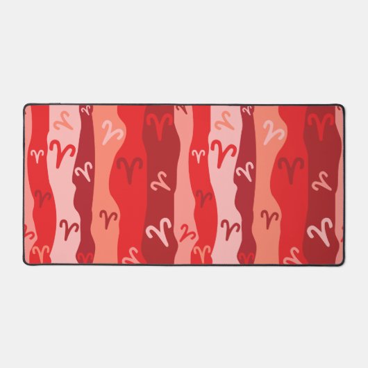 Aries〔占星術の〕十二宮図ストライプ デスクマット (正面)