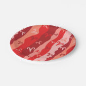 Aries〔占星術の〕十二宮図ストライプ ペーパープレート (アングル)