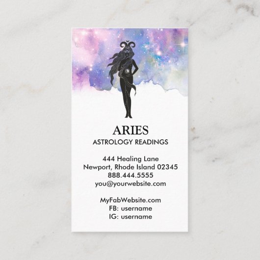 *～* ARIES〔占星術の〕十二宮図占星術の読み取り 名刺 (裏面)