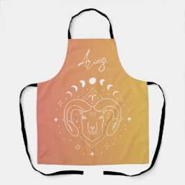 Aries〔占星術の〕十二宮図占星術星記号グラデーション エプロン