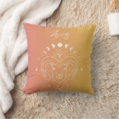 Aries〔占星術の〕十二宮図占星術星記号グラデーション クッション (ブランケット)