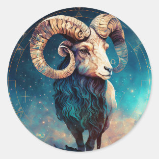 Aries〔占星術の〕十二宮図図 ラウンドシール