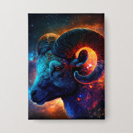 Aries〔占星術の〕十二宮図星印 – Rectangleボタン 缶バッジ