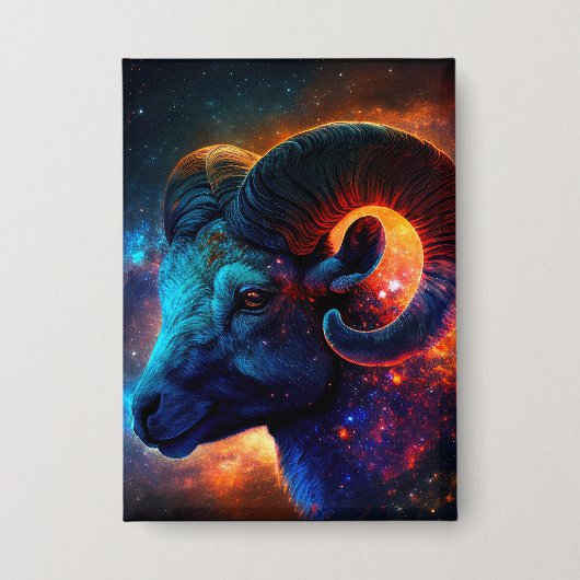 Aries〔占星術の〕十二宮図星印 – Rectangleボタン 缶バッジ (正面)