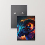 Aries〔占星術の〕十二宮図星印 – Rectangleボタン 缶バッジ (正面/裏面)