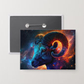 Aries〔占星術の〕十二宮図星印 – Rectangleボタン 缶バッジ (正面/裏面)