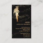 *~* ARIES〔占星術の〕十二宮図星座の読金ゴールドと黒 名刺 (裏面)