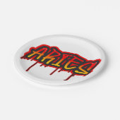 ARIES〔占星術の〕十二宮図火災サイン赤ベビーシャワー ペーパープレート (アングル)