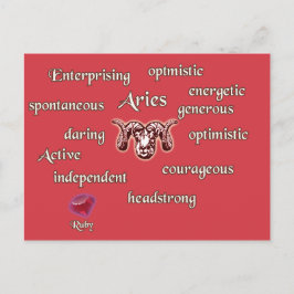 Aries〔占星術の〕十二宮図特性はがき ポストカード