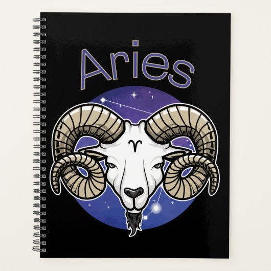 Aries〔占星術の〕十二宮図署名カレンダープランナー プランナー手帳 (正面)