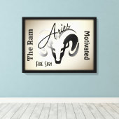 Aries〔占星術の〕十二宮図記号とシンボル枠 キャンバスプリント (インサイチュ (ウッドフロア))