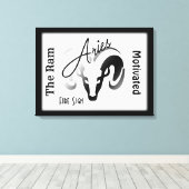 Aries〔占星術の〕十二宮図記号とシンボル枠 キャンバスプリント (インサイチュ (ウッドフロア))