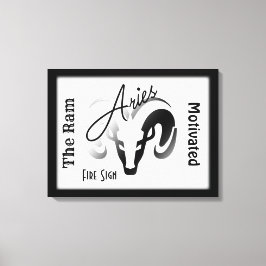 Aries〔占星術の〕十二宮図記号とシンボル枠 キャンバスプリント