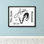 Aries〔占星術の〕十二宮図記号とシンボル枠 キャンバスプリント (インサイチュ (ウッドフロア))