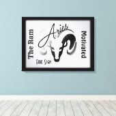 Aries〔占星術の〕十二宮図記号とシンボル枠 キャンバスプリント (インサイチュ (ウッドフロア))