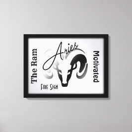 Aries〔占星術の〕十二宮図記号とシンボル枠 キャンバスプリント