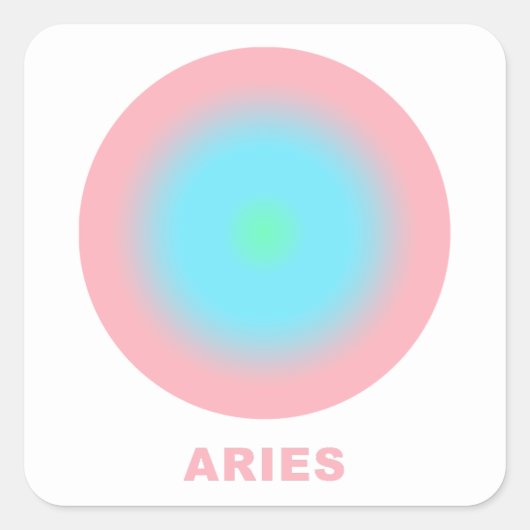 Aries〔占星術の〕十二宮図記号グラデスタイリッシュィエント スクエアシール (正面)