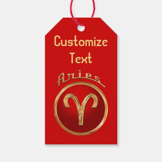 Aries〔占星術の〕十二宮図記号 ギフトタグ (正面)