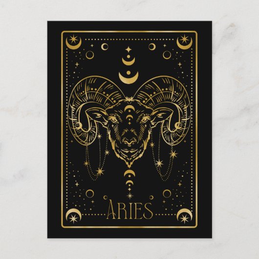 Aries〔占星術の〕十二宮図記号 ポストカード (正面)