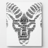 Aries Astrology Zodiac Sign Word Cloud フォトプラーク (正面)