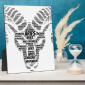 Aries Astrology Zodiac Sign Word Cloud フォトプラーク (側面)