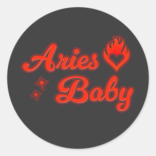 Aries baby sticker ラウンドシール (正面)