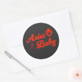 Aries baby sticker ラウンドシール (封筒)