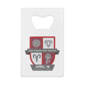 Aries Birthday Crest™ for April 1-19 クレジットカード栓抜き (裏面)