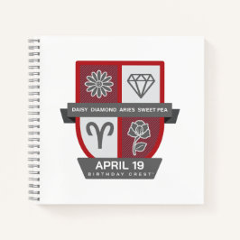 Aries Birthday Crest™ for April 1-19 ノートブック