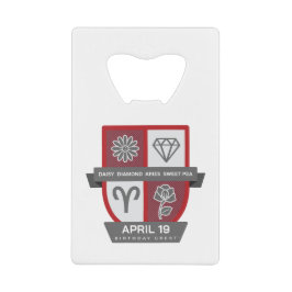 Aries Birthday Crest™ for April 1-19 Jewelry クレジットカード栓抜き